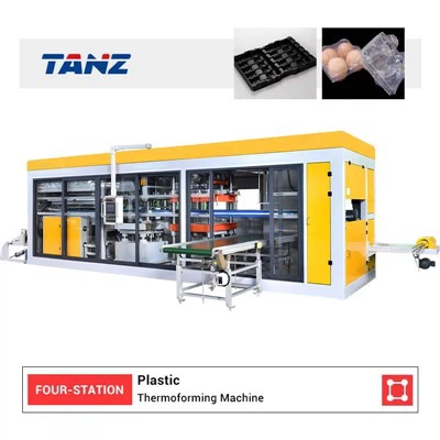 Πλαστική μηχανή διαμόρφωσης κενού τεσσάρων σταθμών Πλαστική μηχανή φυσαλίδων PET PP PS